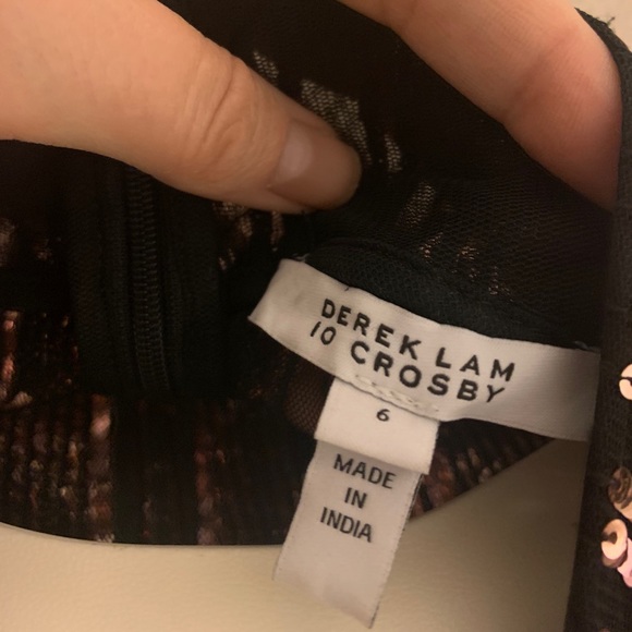 Derek Lam 10 Crosby Pink Sequin Stripe Mockneck Top - Picture 9 of 9